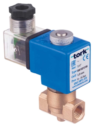 Клапан соленоидный для природного газа для систем безопасности 2/2 ходовой прямого действия нормально закрытый TORK T-DPV 101.3 Клапаны / вентили