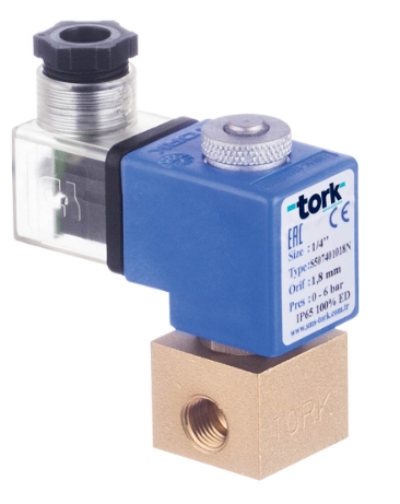 Клапан соленоидный компрессорных установок 2/2 ходовой прямого действия нормально закрытый TORK S5078.00.030 Клапаны / вентили