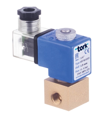 Клапан соленоидный компрессорных установок 2/2 ходовой прямого действия нормально открытый TORK S5079.01.030 Клапаны / вентили