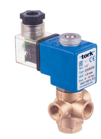Клапан соленоидный компрессорных установок 3/2 ходовой прямого действия нормально закрытый и открытые TORK T-GKY.3W 101.3,5 Клапаны / вентили